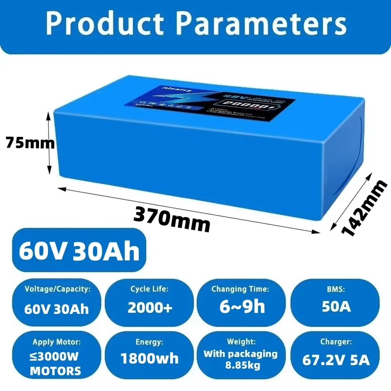   Batterie au lithium 21700 60 - 60V 30Ah 21700 Battery Pack avis et prix