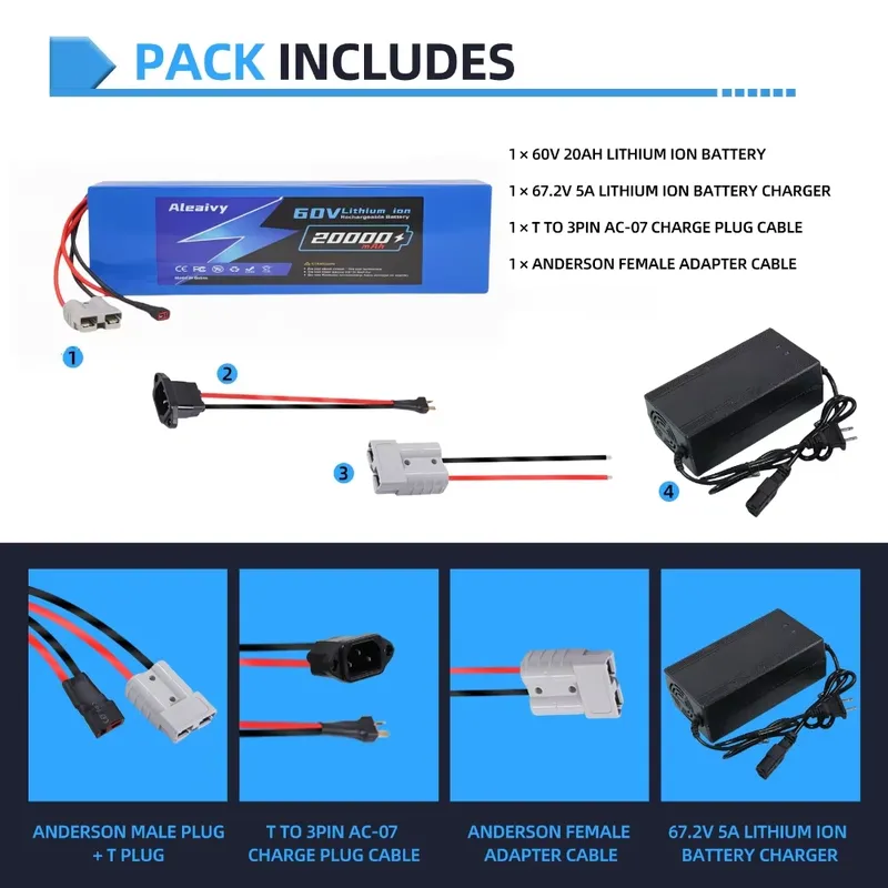   Batterie au lithium 21700 60 - 60V 30Ah 21700 Battery Pack avis et prix